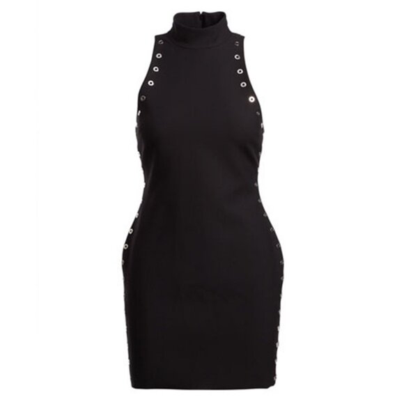 Cinq à Sept Ava Mock-Neck Crepe Grommet Dress ASO Isabelle Lightwood - Picture 5 of 12